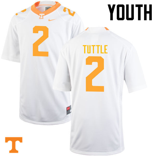 Youth #2 Shy Tuttle Tennessee Volunteers College Football Jerseys-White